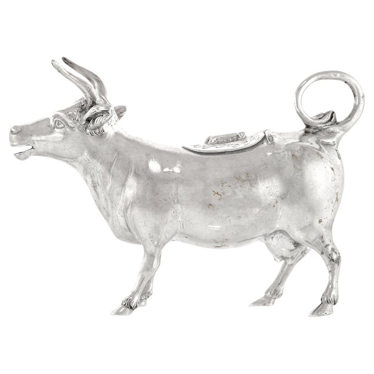 Antique Sterling Cow Creamer For Sale at 1stDibs