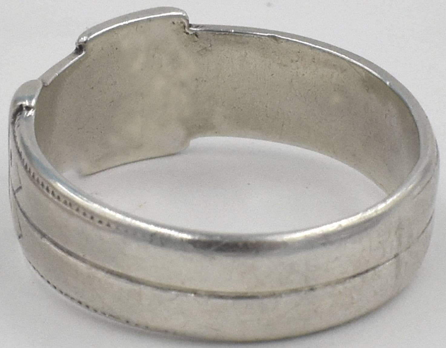 Antique Sterling Double Buckle Ring 1