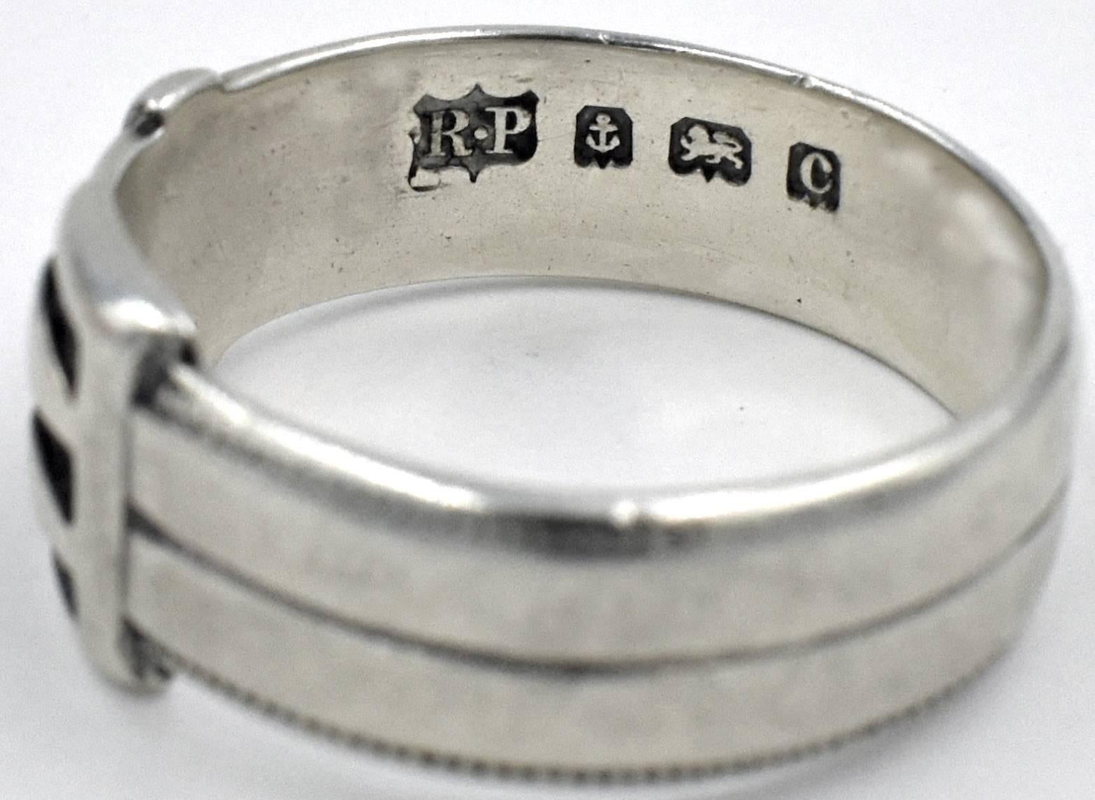 Antique Sterling Double Buckle Ring 2