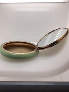 Antique Sterling and Enamel Cat Case