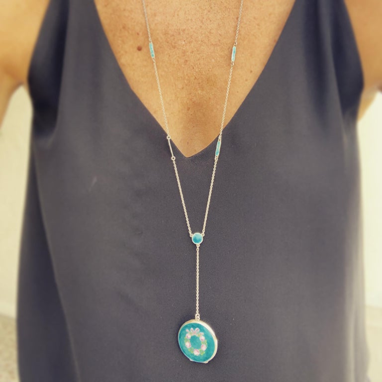 Sterling Locket With Enamel