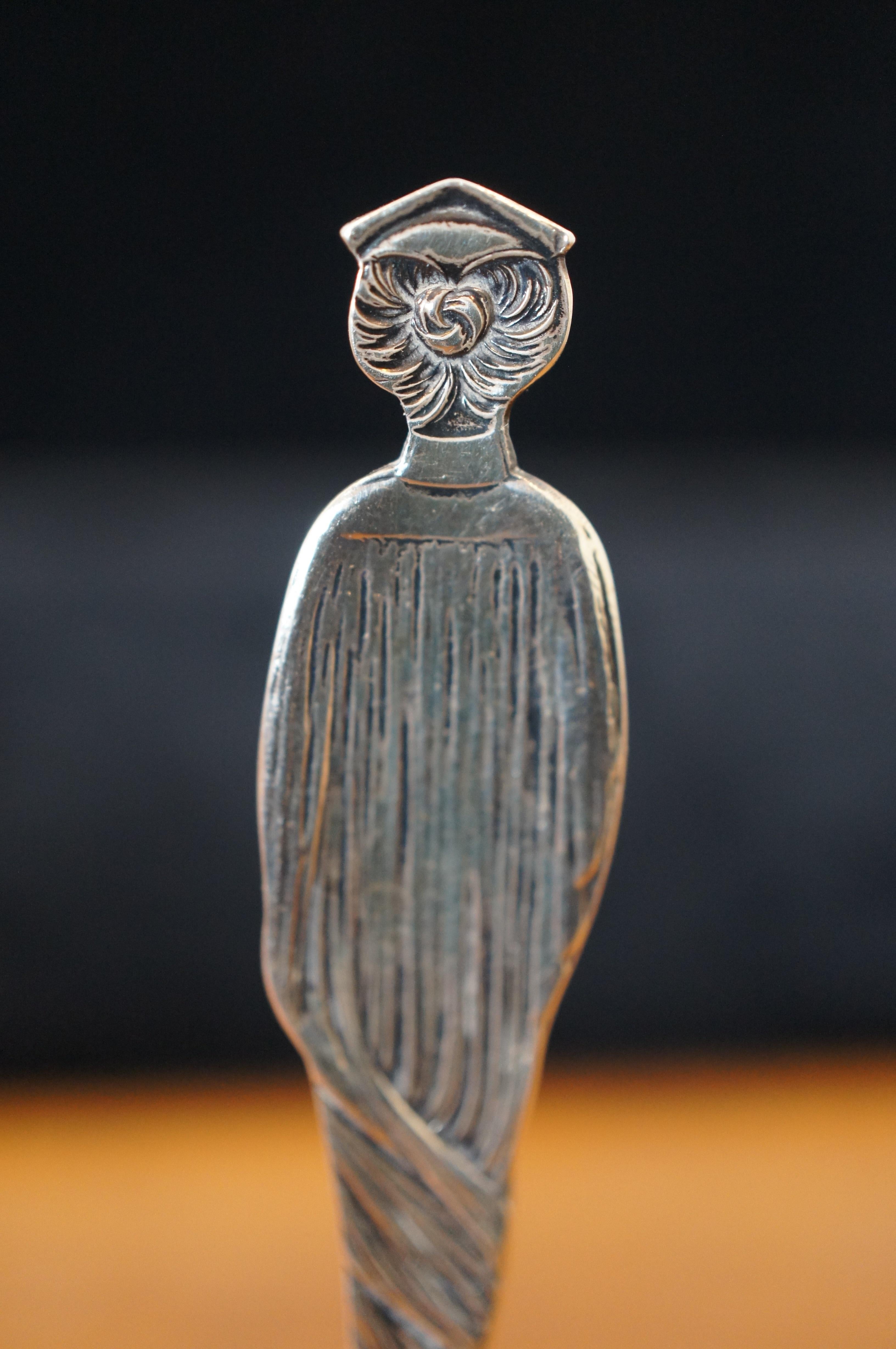 Antique Sterling Female College Graduation Honor Spoon Mechanics Silver Co In Good Condition In Dayton, OH