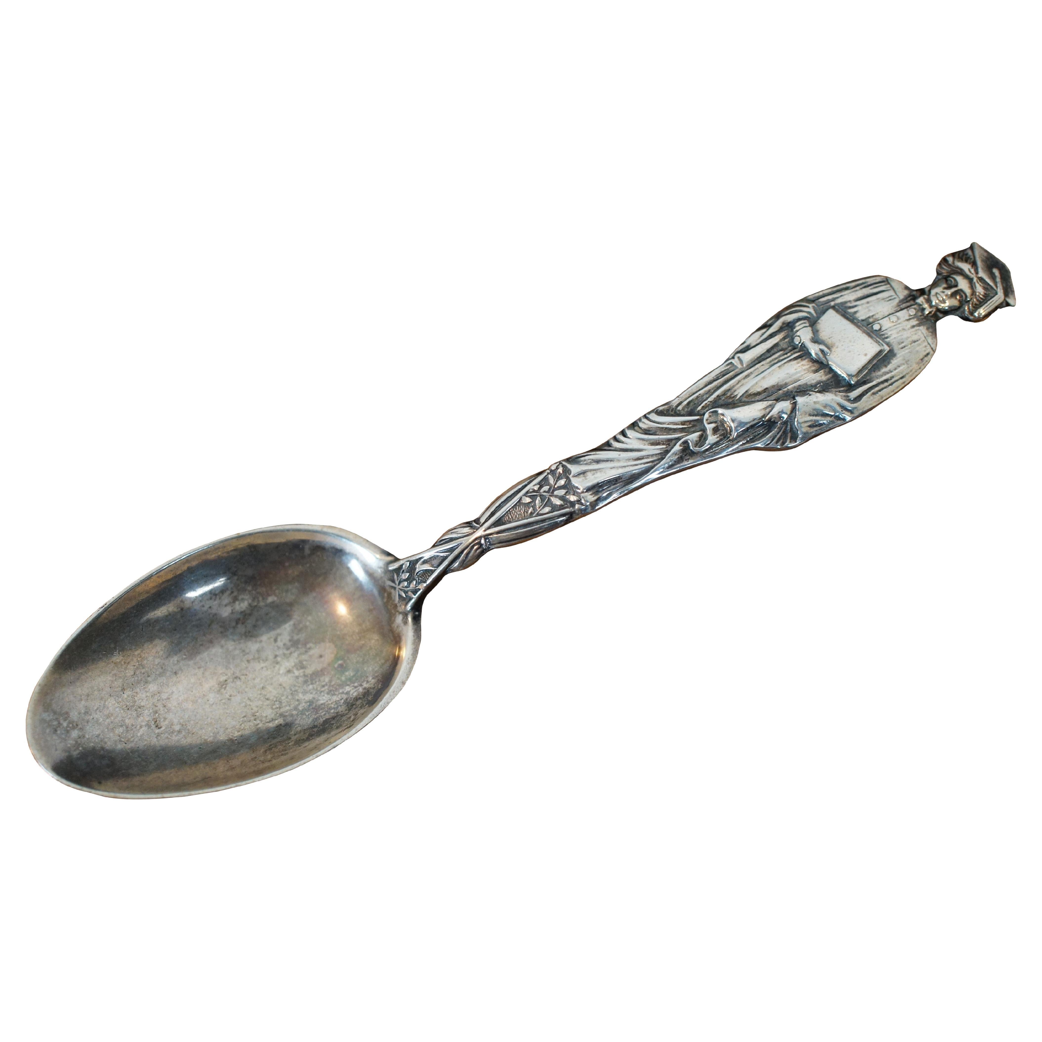 Antique Sterling Female College Graduation Honor Spoon Mechanics Silver Co For Sale