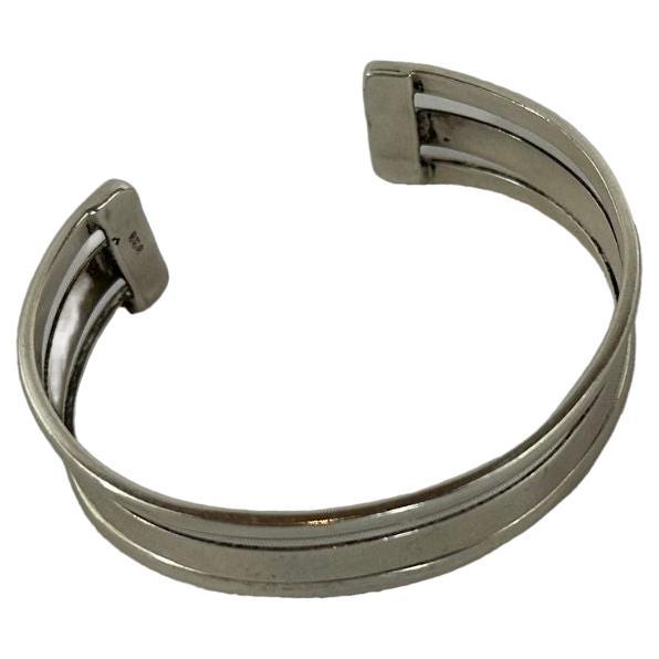 Manchette style bracelet ancien en or et argent sterling  Bracelet en vente