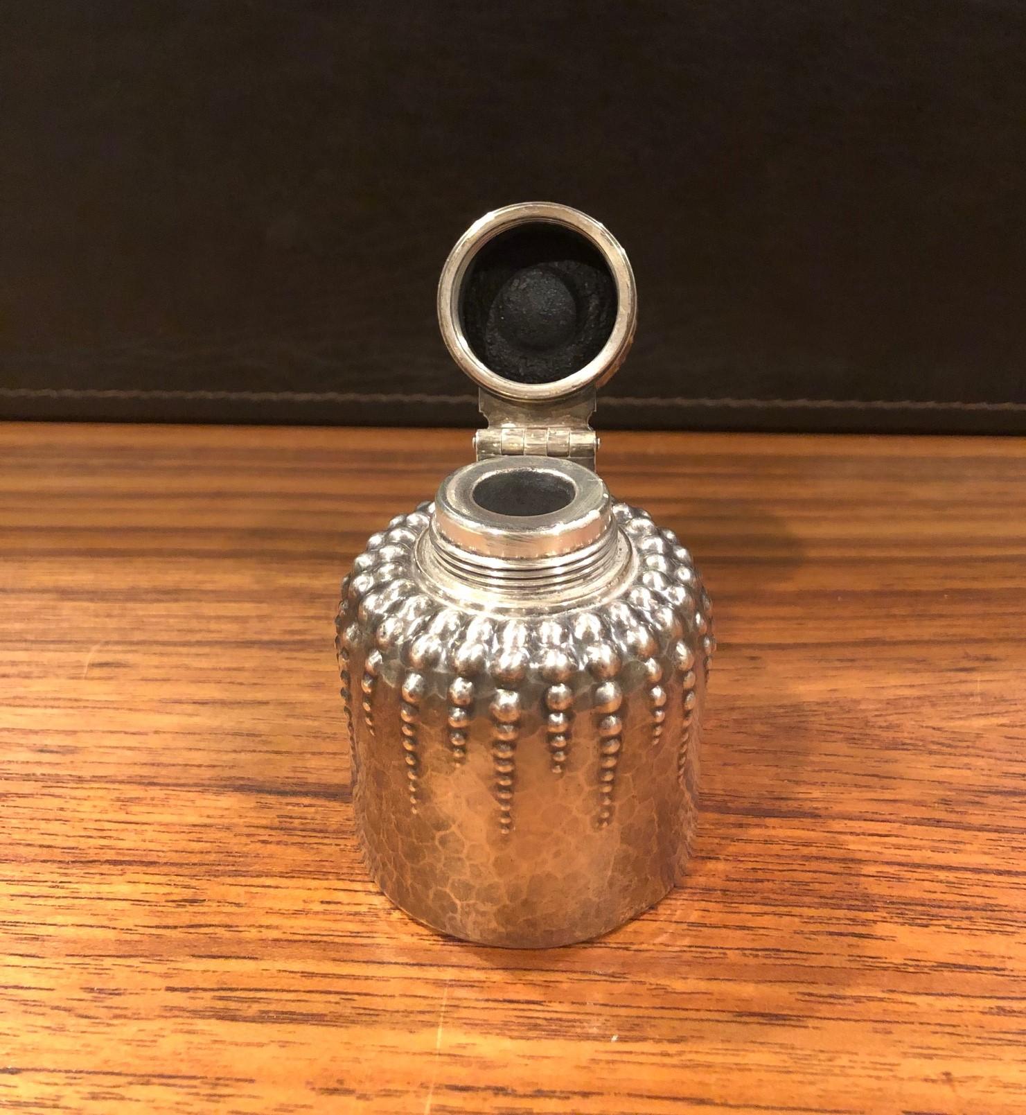 Repoussé Antique Sterling Inkwell by Tiffany & Co.