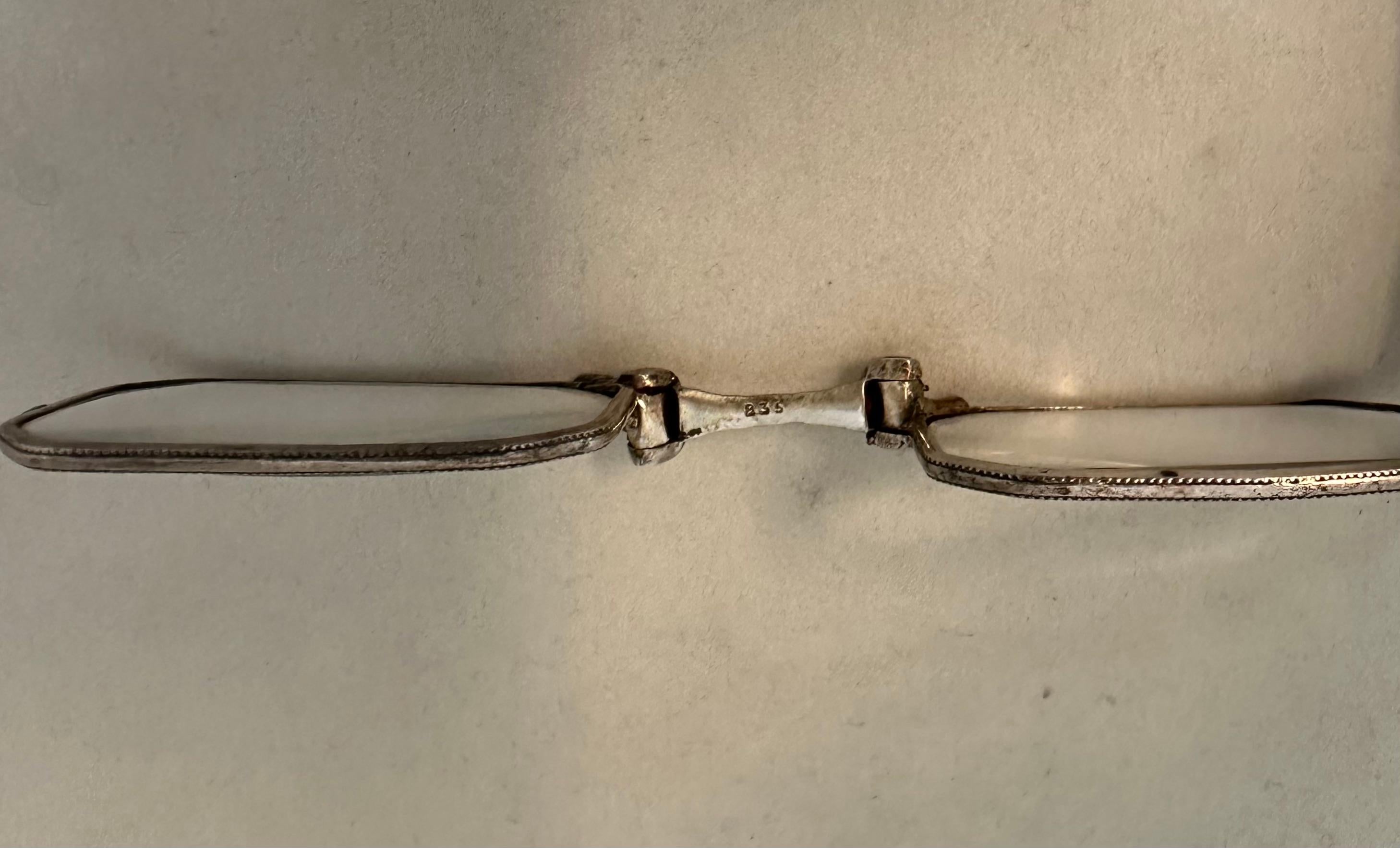 Mid-20th Century Antique Sterling & Marcasite Lorgnette For Sale