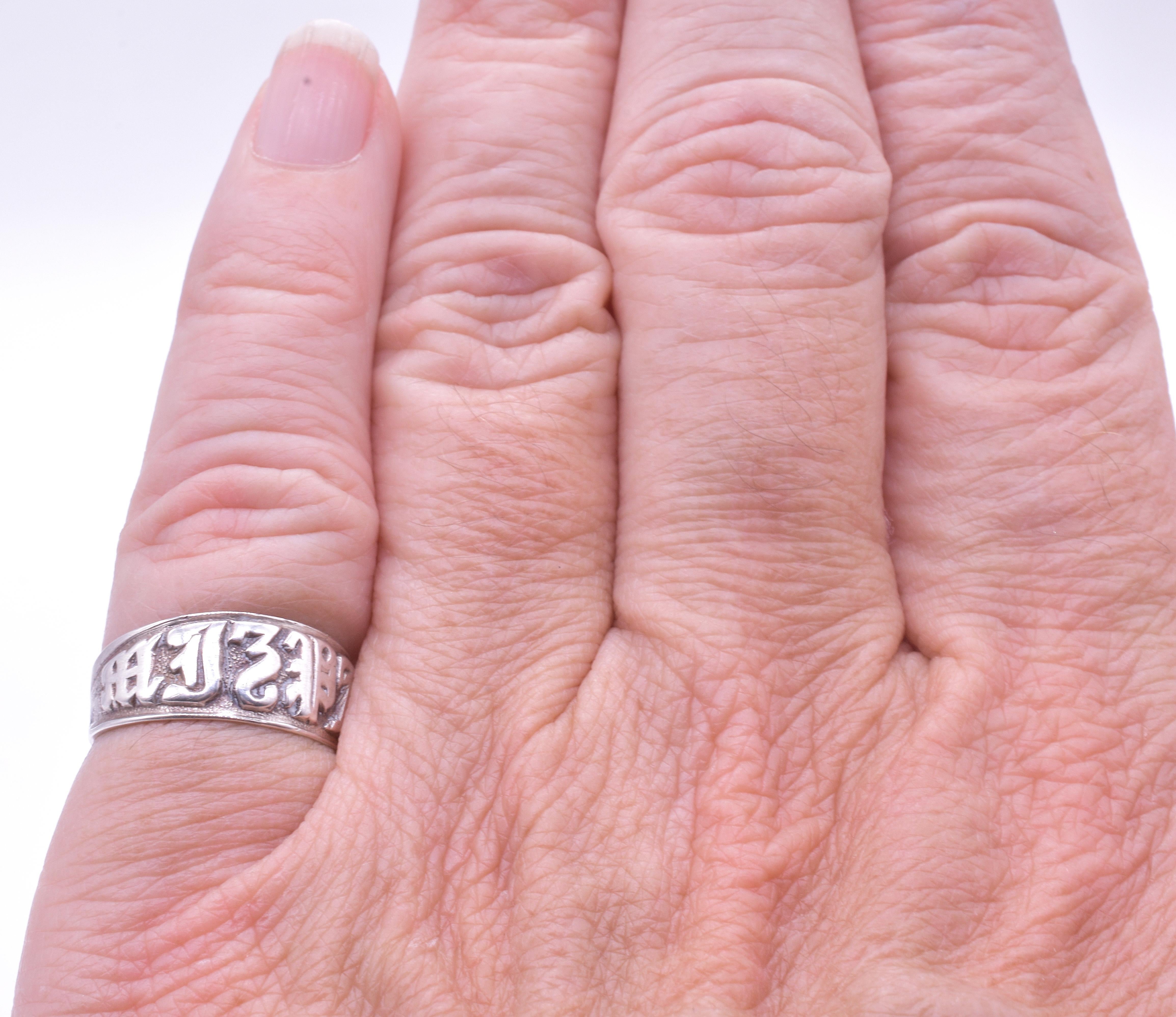 Antique Sterling Mizpah Ring Hallmarked 1908 3