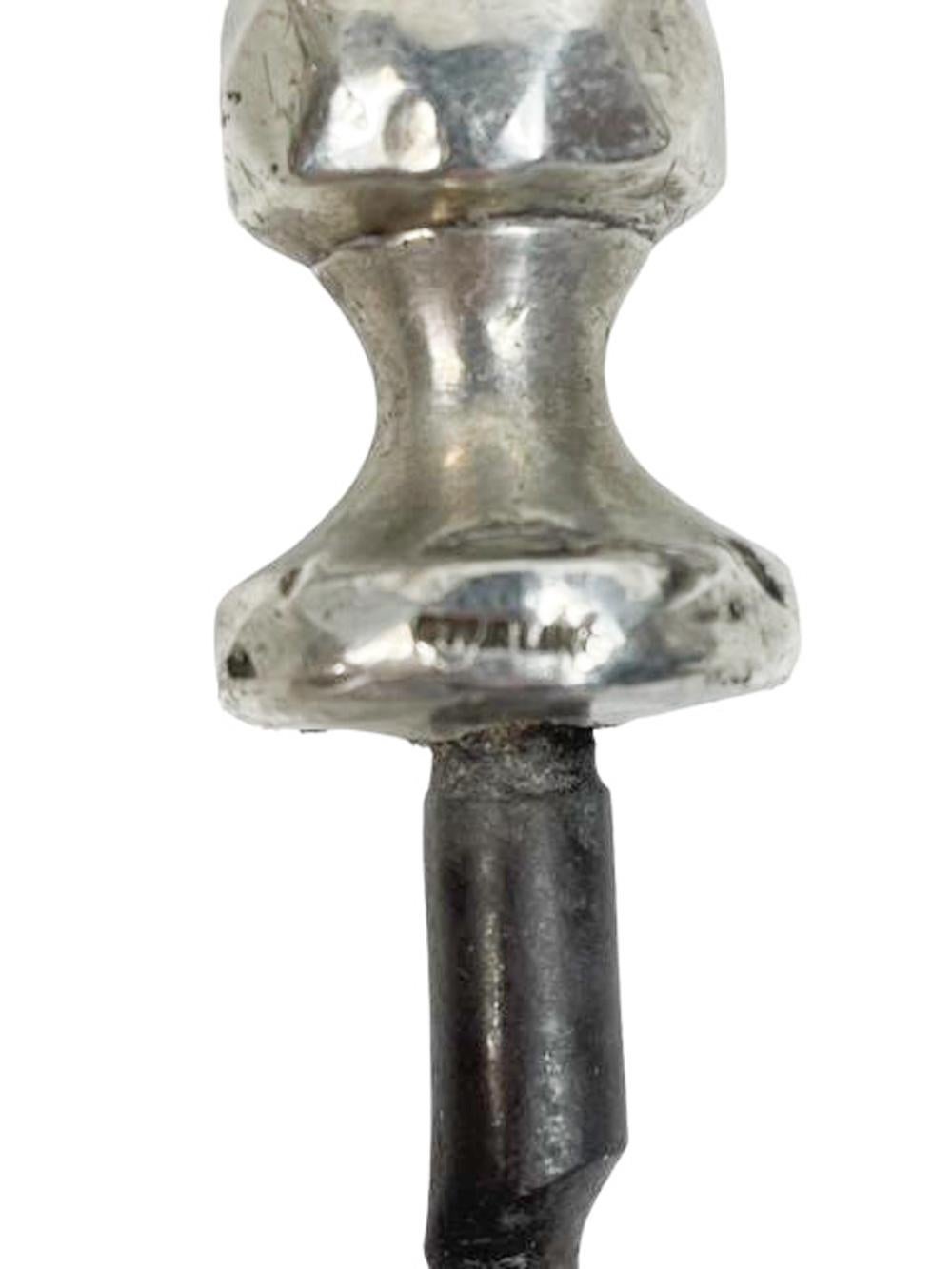 19th Century Antique Sterling Overlaid Stag Horn Corkscrew by Theiry & Crosselmire For Sale