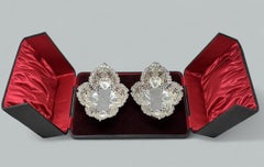 Antique Sterling Scottish Silver Pair Centerpieces Sweetmeat Candy Dishes 1900
