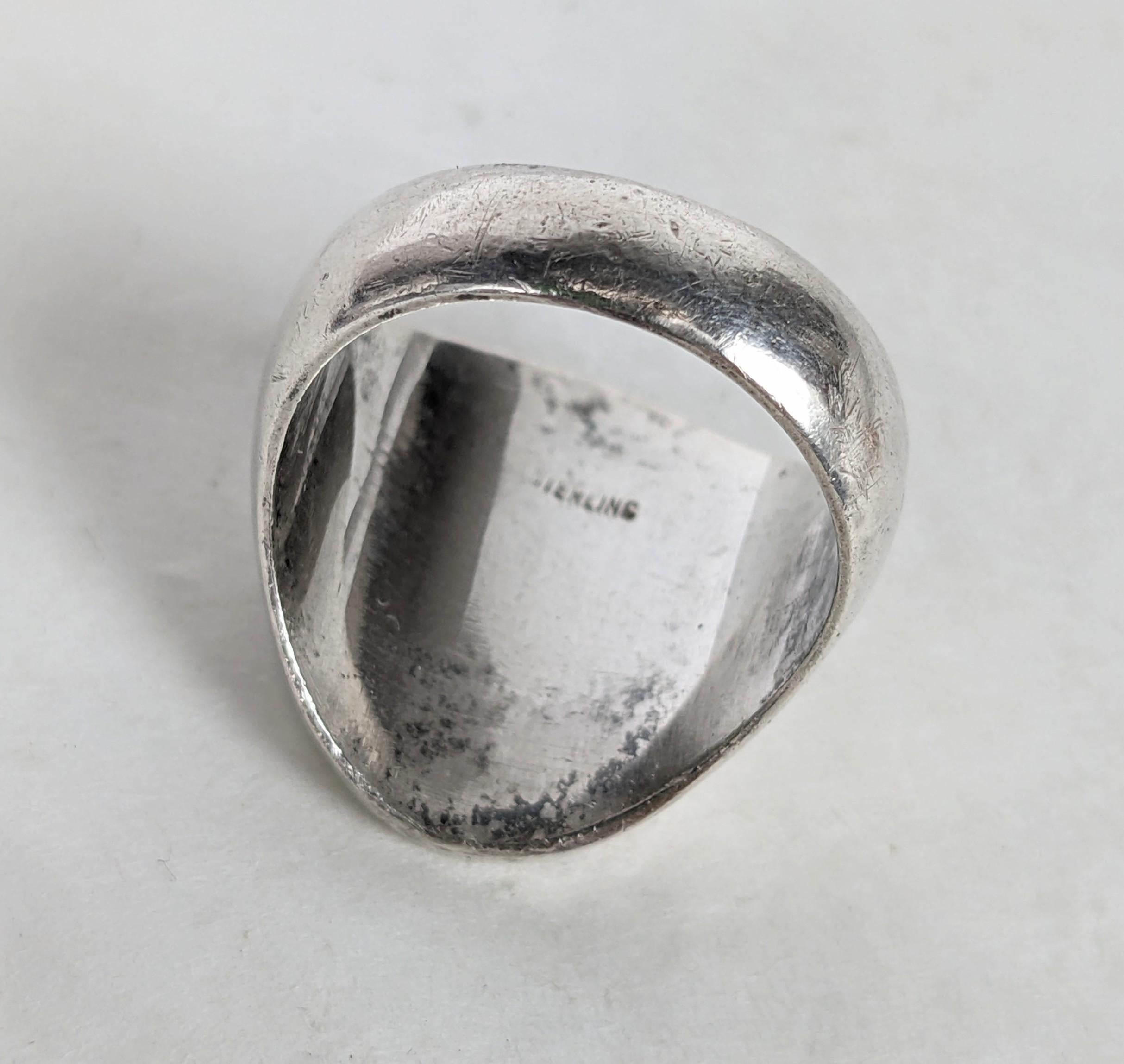 Antique Sterling Signet Ring For Sale 2