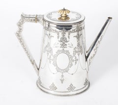 Antikes Sterling Silber 4-tlg. Tee-Kaffee-Service Martin Hall:: 1872