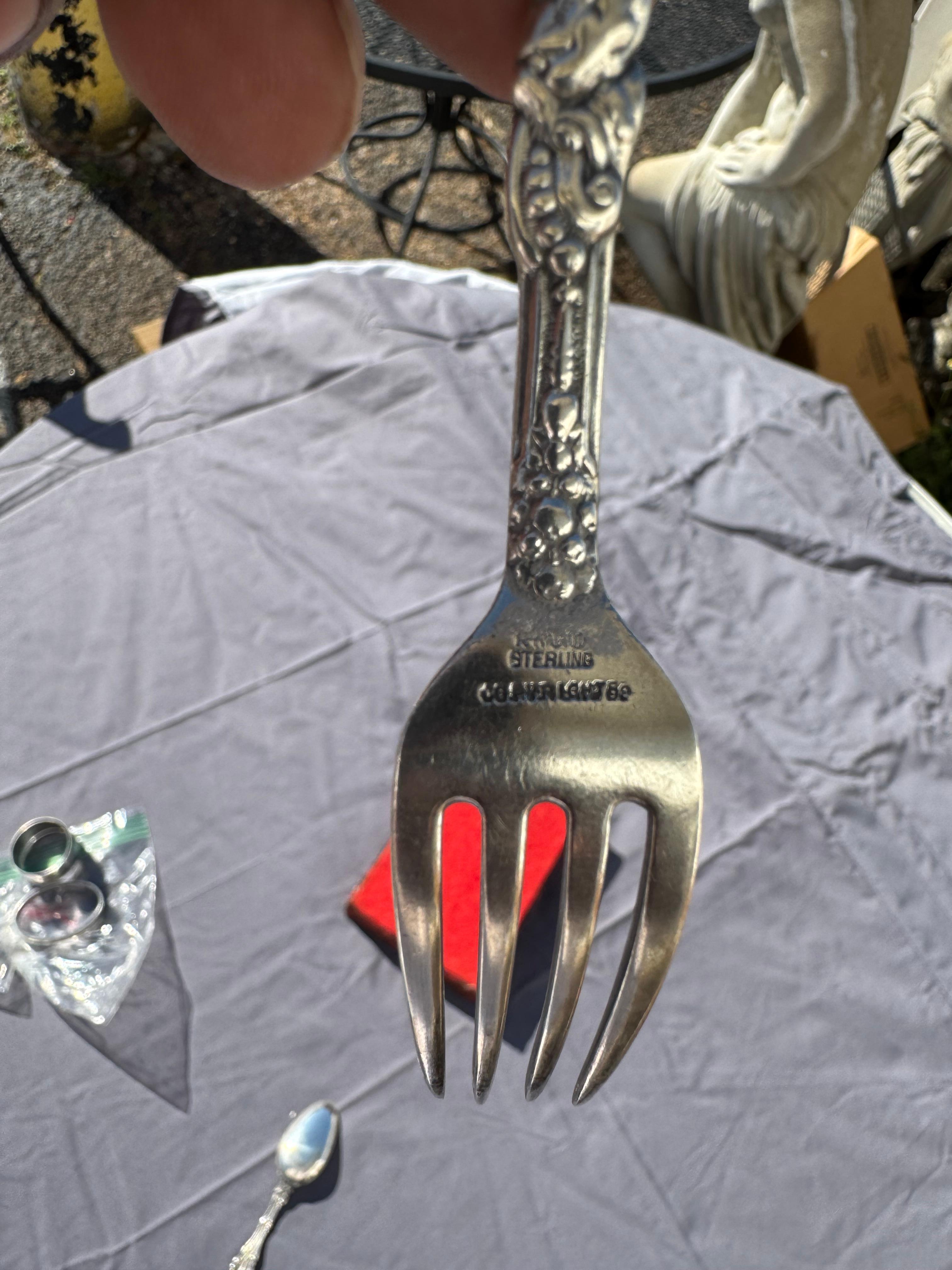 Forchetta antica in argento sterling da 6