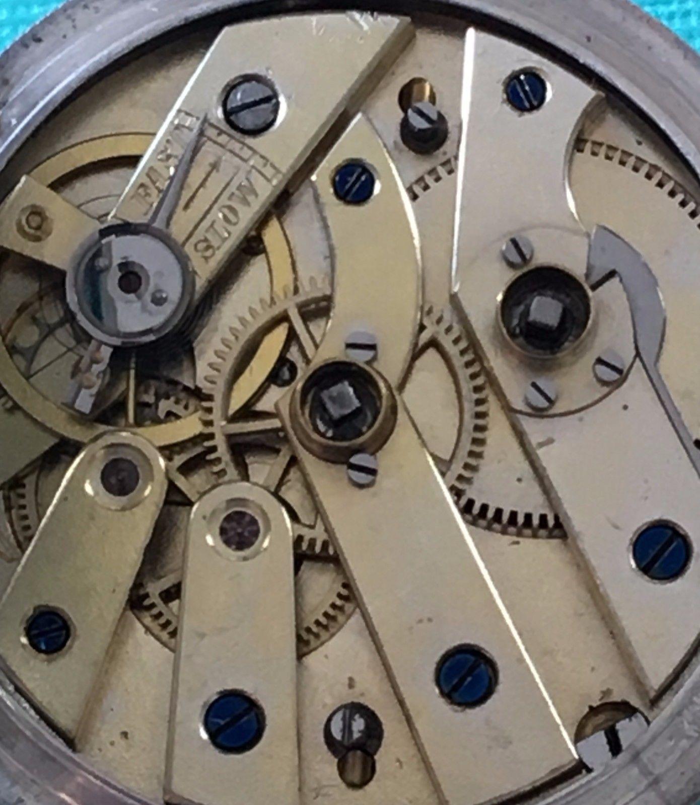 Antique Sterling Silver 935 Grade Swiss, 19th Century Small Pocket Watch In Good Condition In West Sussex, Pulborough
