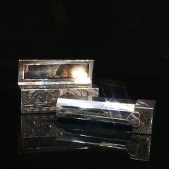 Antique Sterling Silver 950 Bamboo Floral Lipstick Holder Engravable RARE