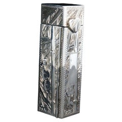 Antique Sterling Silver 950 Bamboo Floral Lipstick Holder Engravable RARE