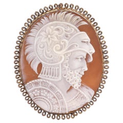 Antico ciondolo a forma di cammeo firmato Achille in argento sterling