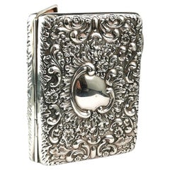 Antique sterling silver Aide Memoire, card case, William Neale 