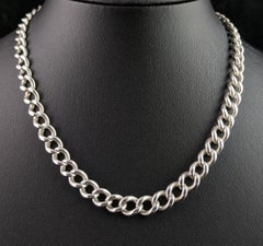 Antike Albert-Kette aus Sterlingsilber, Uhrenkette, viktorianisch