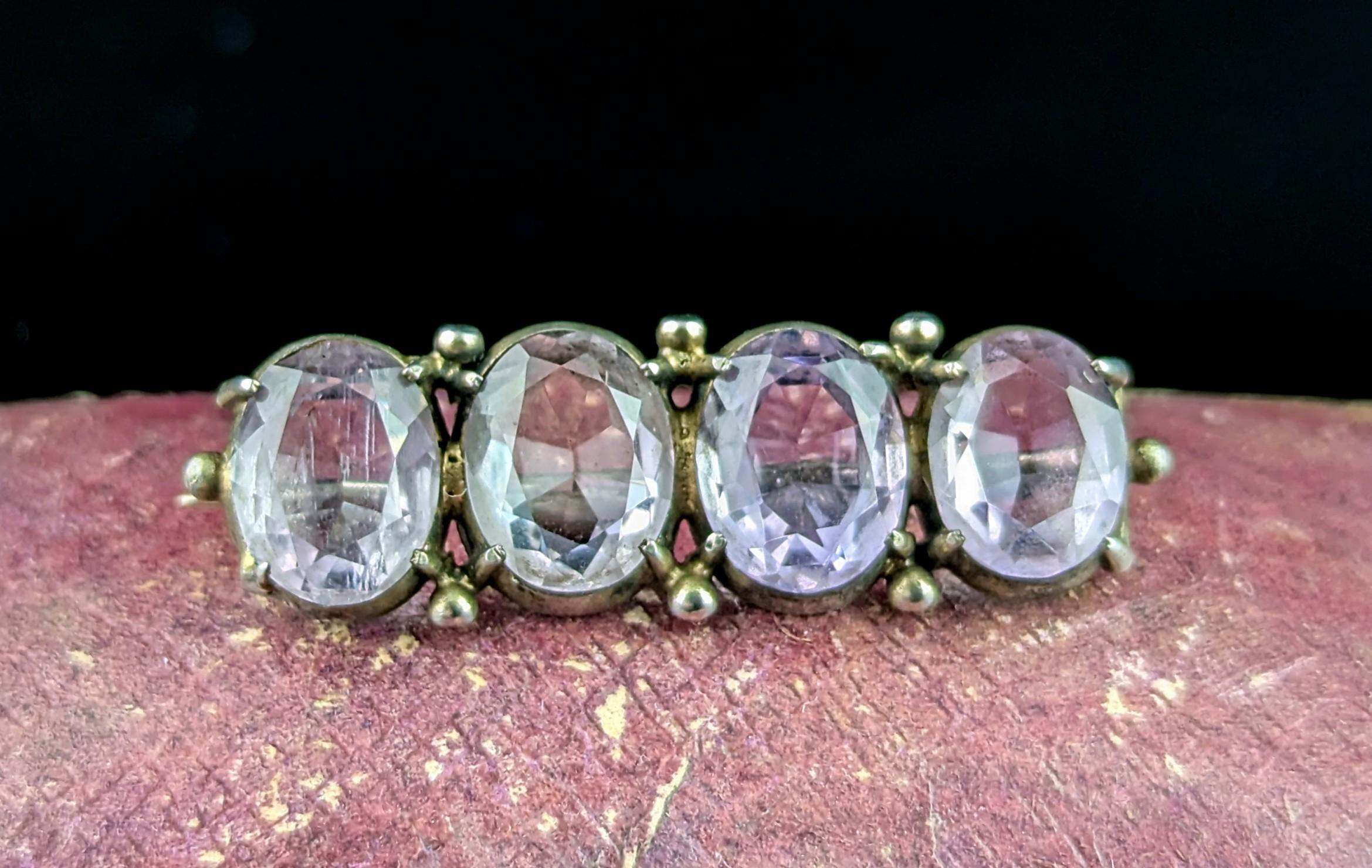 Antique sterling silver and Amethyst brooch 2