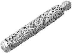 Antique Sterling Silver and Glass Combination Scent Bottle / Vinaigrette