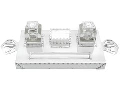 Antique Sterling Silver and Glass Desk Inkstand