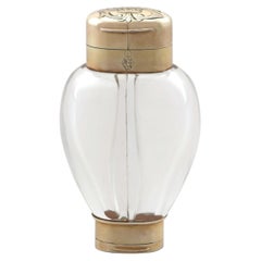 Antique Sterling Silver and Glass Scent Bottle / Vinaigrette Circa 1880