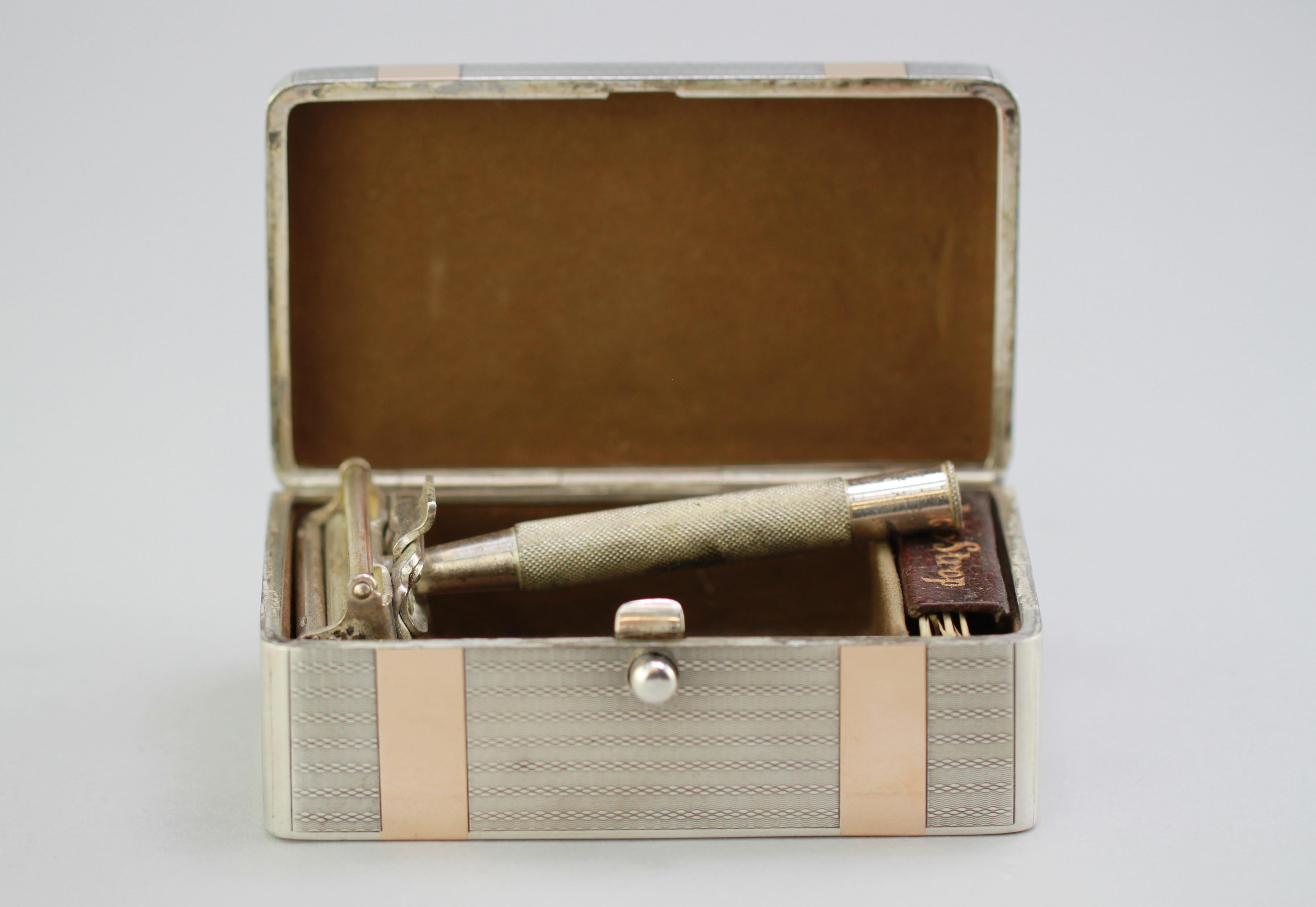 Antique Sterling Silver Art Nouveau Period Shaving Kit Set, Sampson Mordan & Co 2