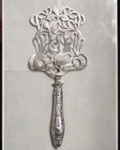 Antique Sterling Silver Asparagus Server with Engraved Iris Flowers