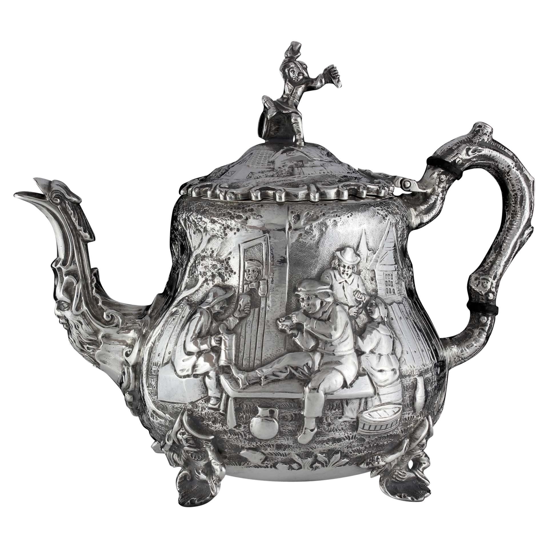 Antique Sterling Silver Bachelor Tea Pot by John Septimus Beresford, 1881