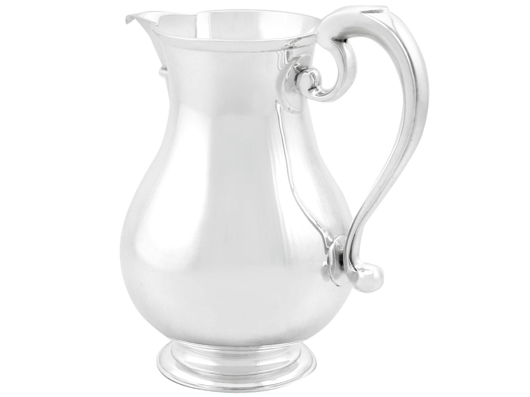 Early 20th Century Antique Sterling Silver Beer / Water Jug For Sale