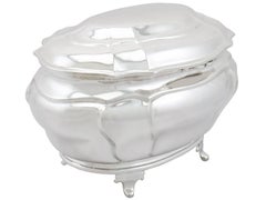 19th Century Antique Victorian Sterling Silver Biscuit Box by Charles Stuart