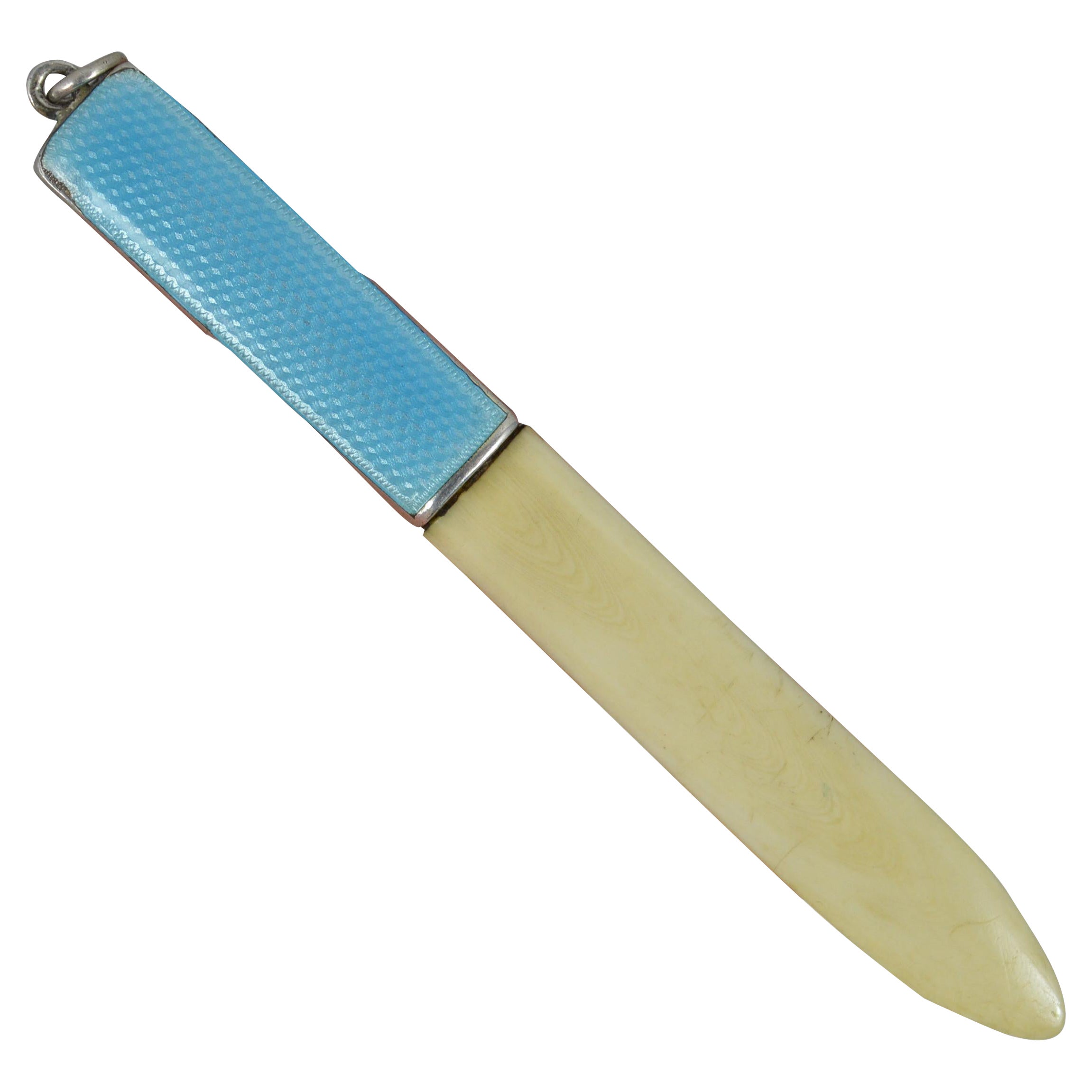 Antike Sterlingsilber Blau Guilloche Emaille Asprey Bookmark Seite Turner im Angebot