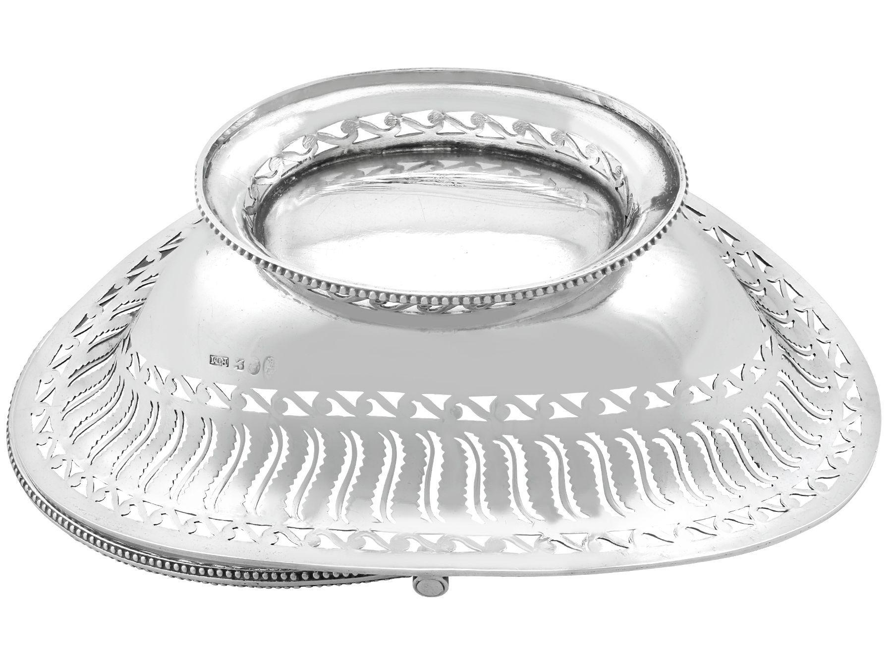 Panier à bonbons antique en argent sterling 4