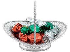 Antiker antiker Bon-Bon-Korb aus Sterlingsilber
