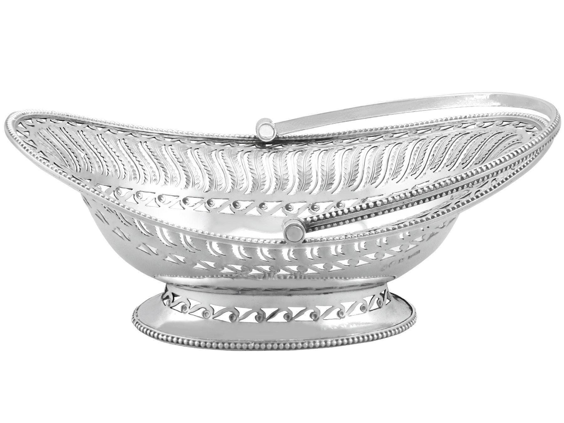 Antique Sterling Silver Bon Bon Basket In Excellent Condition For Sale In Jesmond, Newcastle Upon Tyne