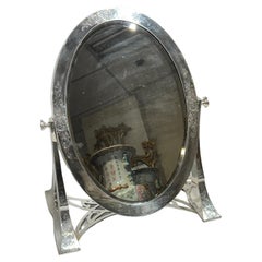 Antique Sterling Silver Boudoir Dressing Tabletop Mirror