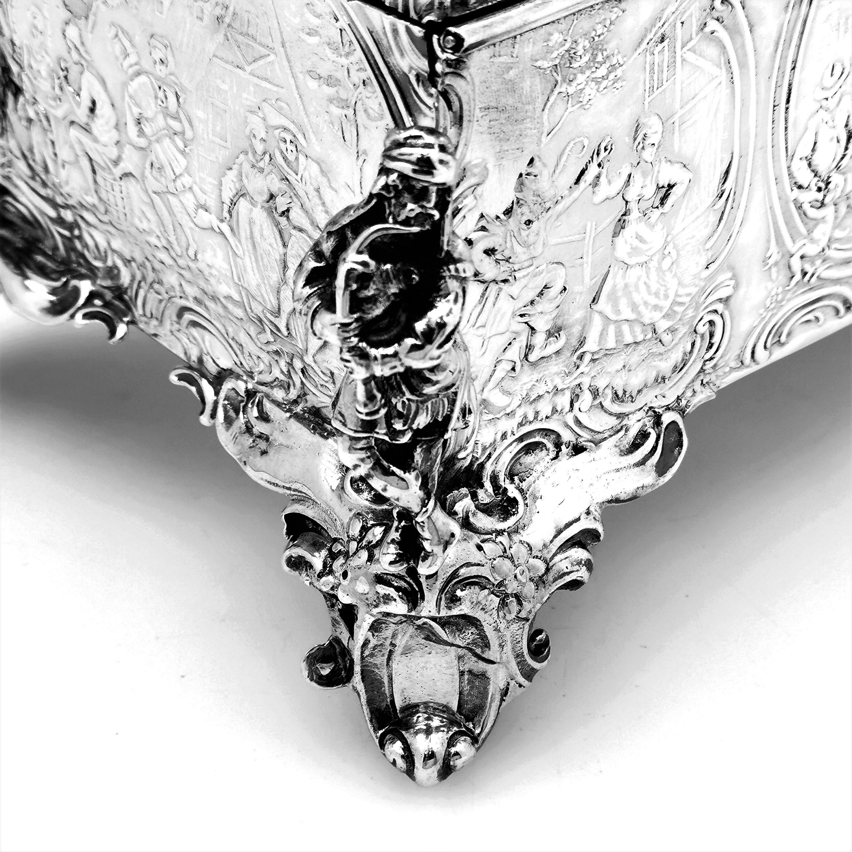 Antique Sterling Silver Box 1903 Jewellery Jewelry Trinket German English Import 2