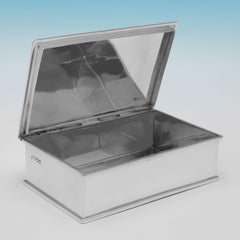 Antique Sterling Silver Box, Cigar or Jewellery, Unlined, London, 1922
