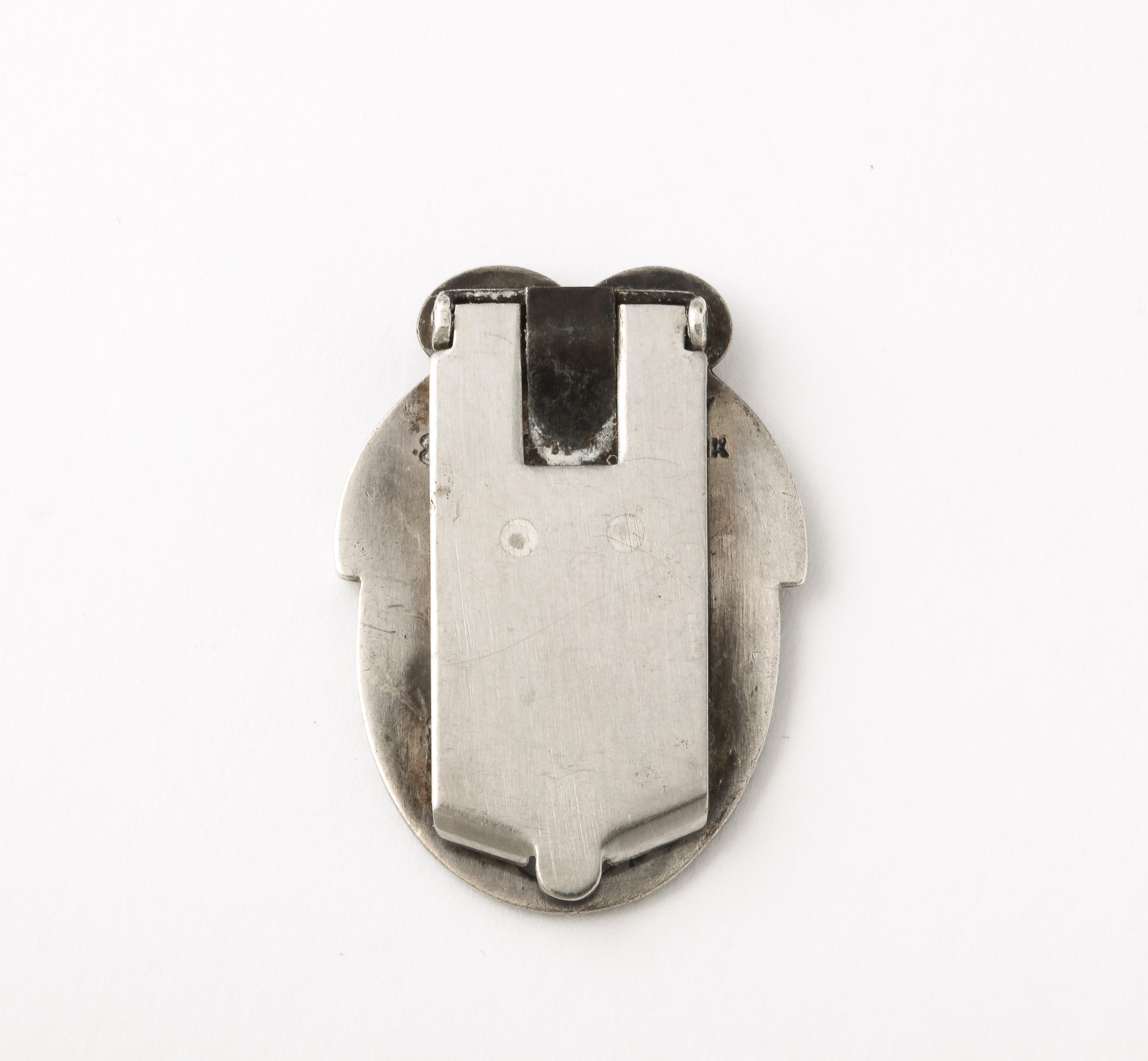 Antique Sterling Silver Cactus Flower Clips by Georg Jensen In Excellent Condition In Stamford, CT