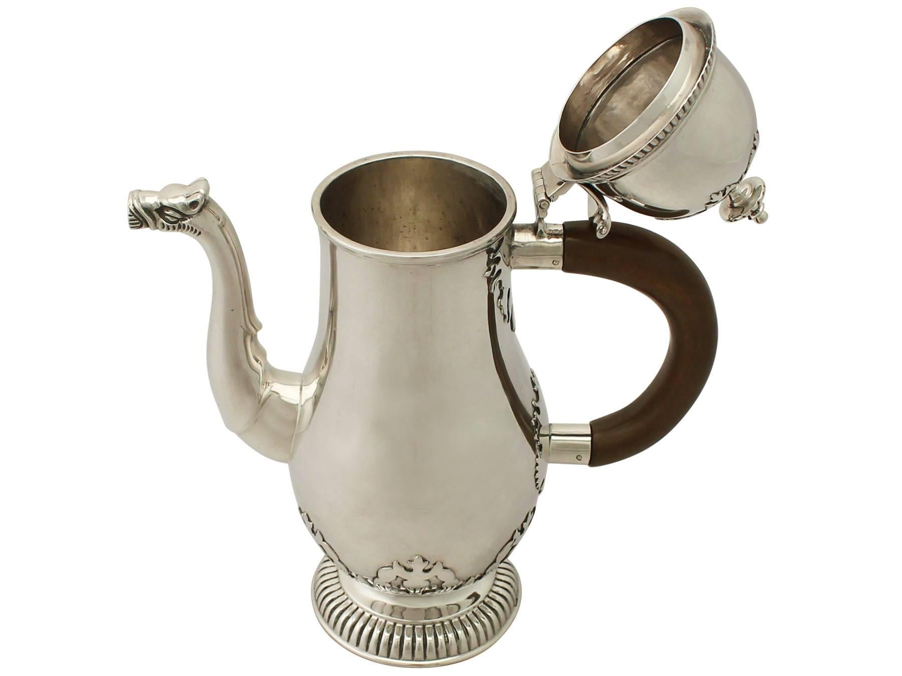 George II Antique Sterling Silver Café Au Lait Set