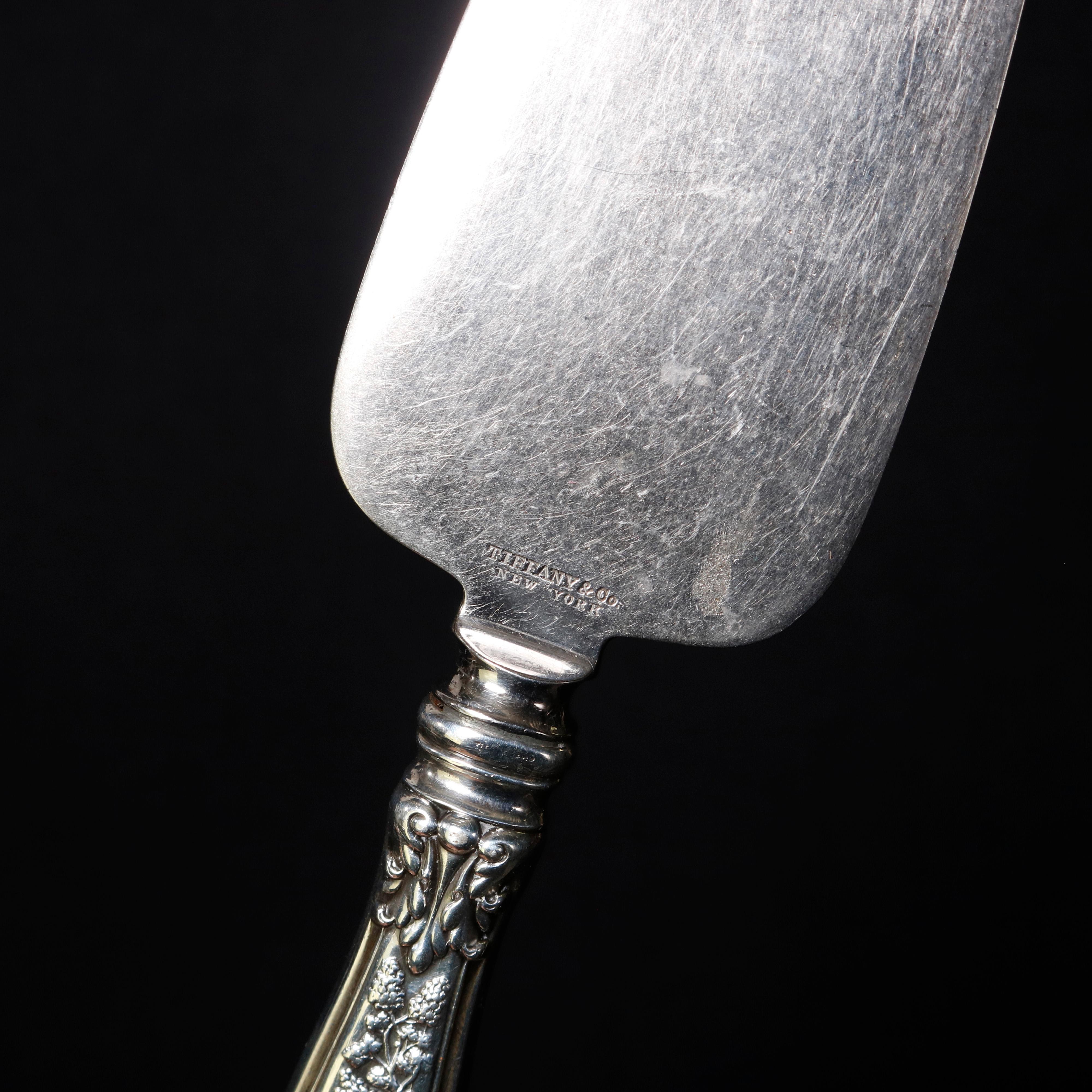 antique silver cake server