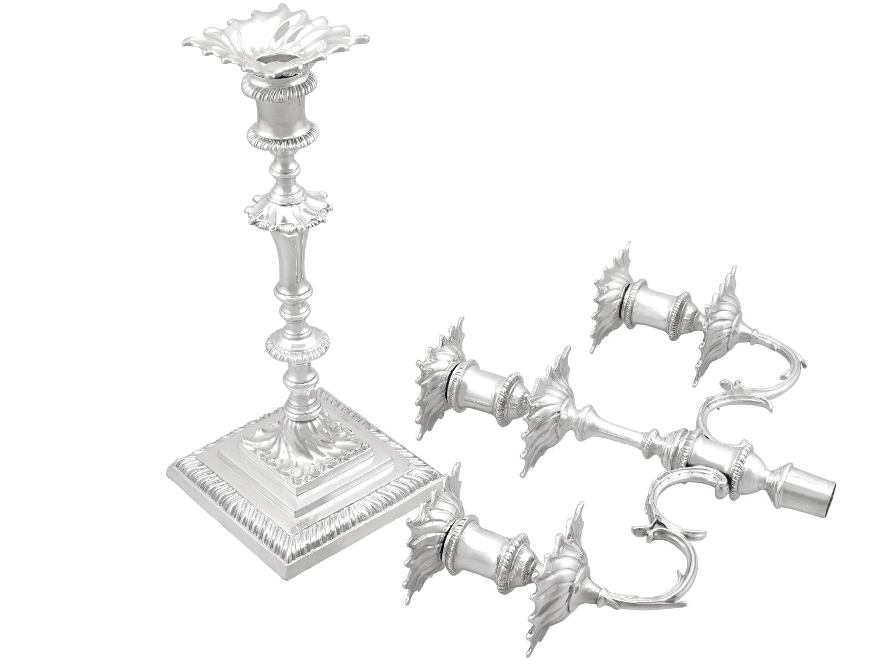 Antique Sterling Silver Candelabra For Sale 5