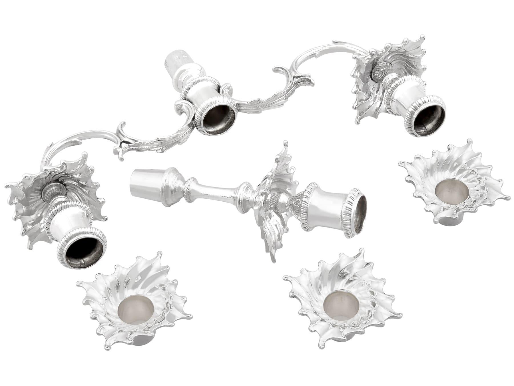 Antique Sterling Silver Candelabra For Sale 7