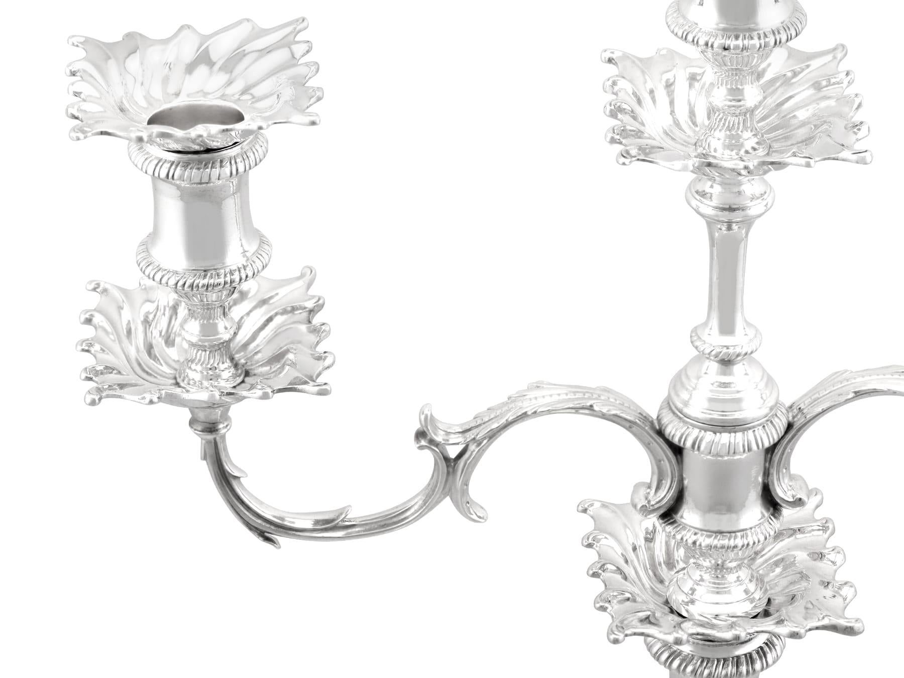 Antique Sterling Silver Candelabra For Sale 8