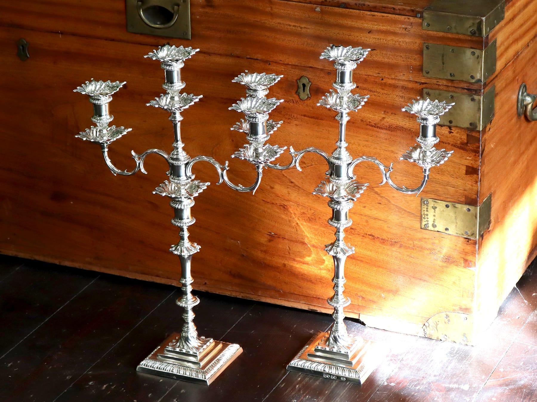 Antique Sterling Silver Candelabra In Excellent Condition For Sale In Jesmond, Newcastle Upon Tyne