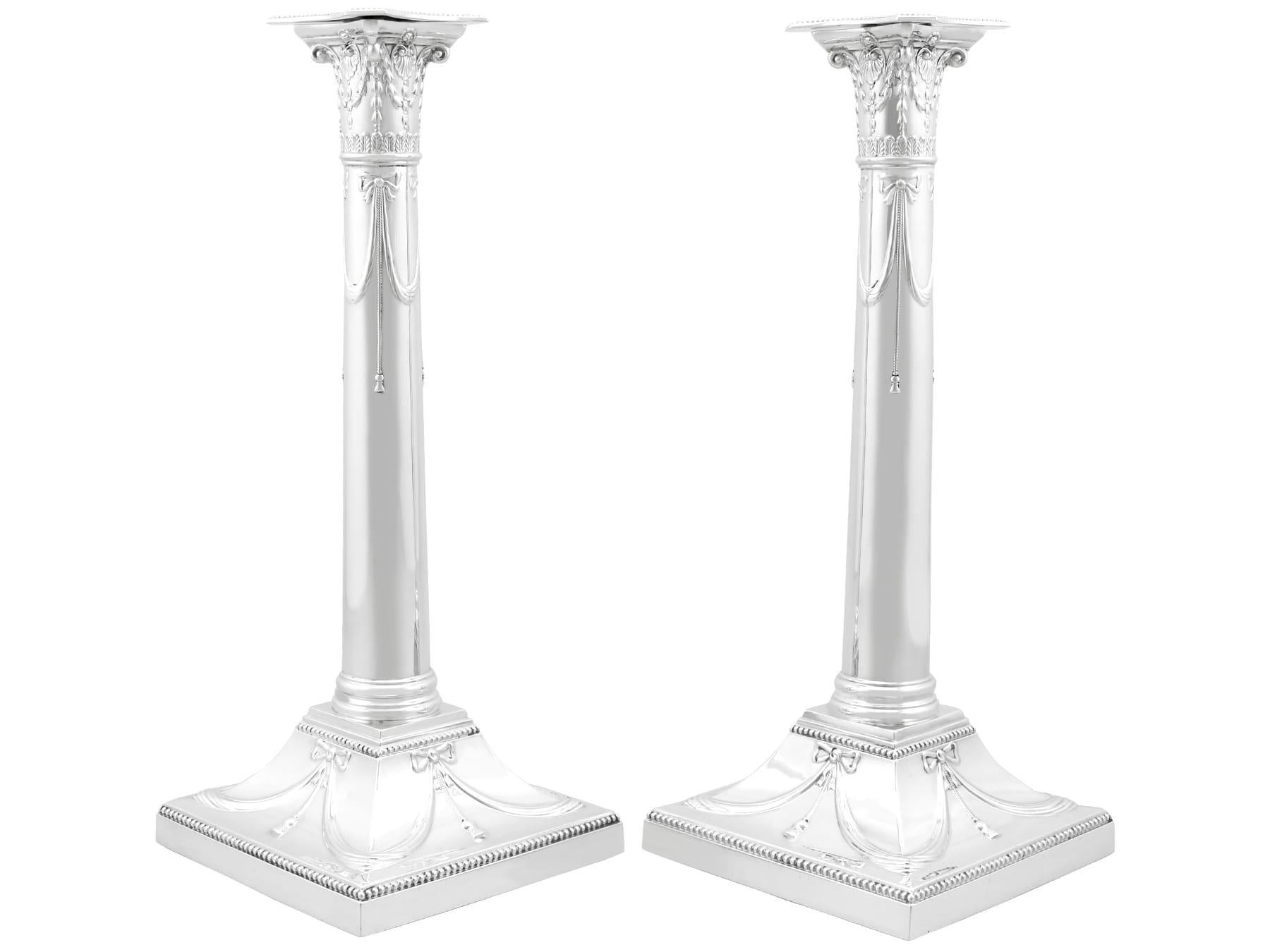 British Antique Sterling Silver Candle Holders (1913)