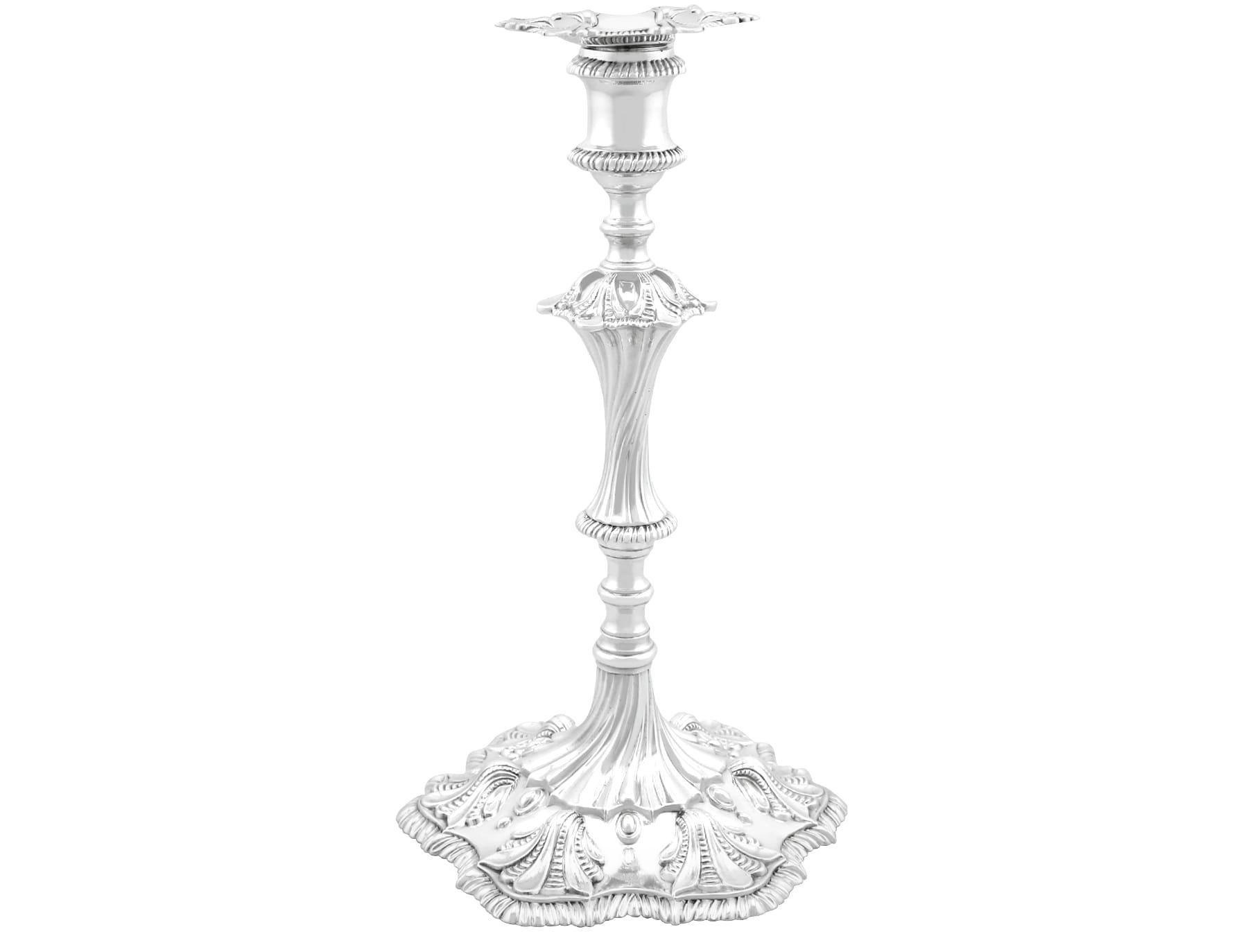 British Antique Sterling Silver Candle Holders For Sale