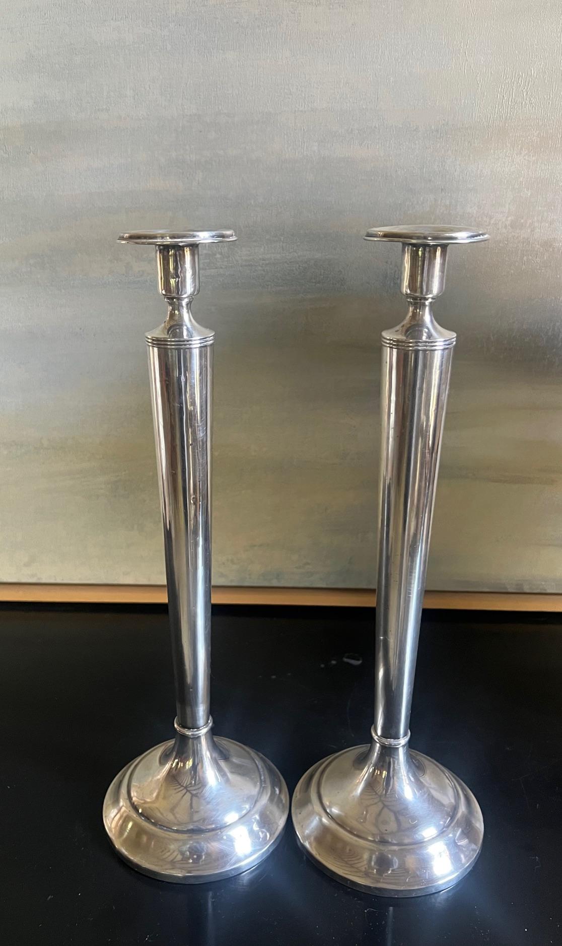 Antique Sterling Silver Candlesticks, Set of 2 4