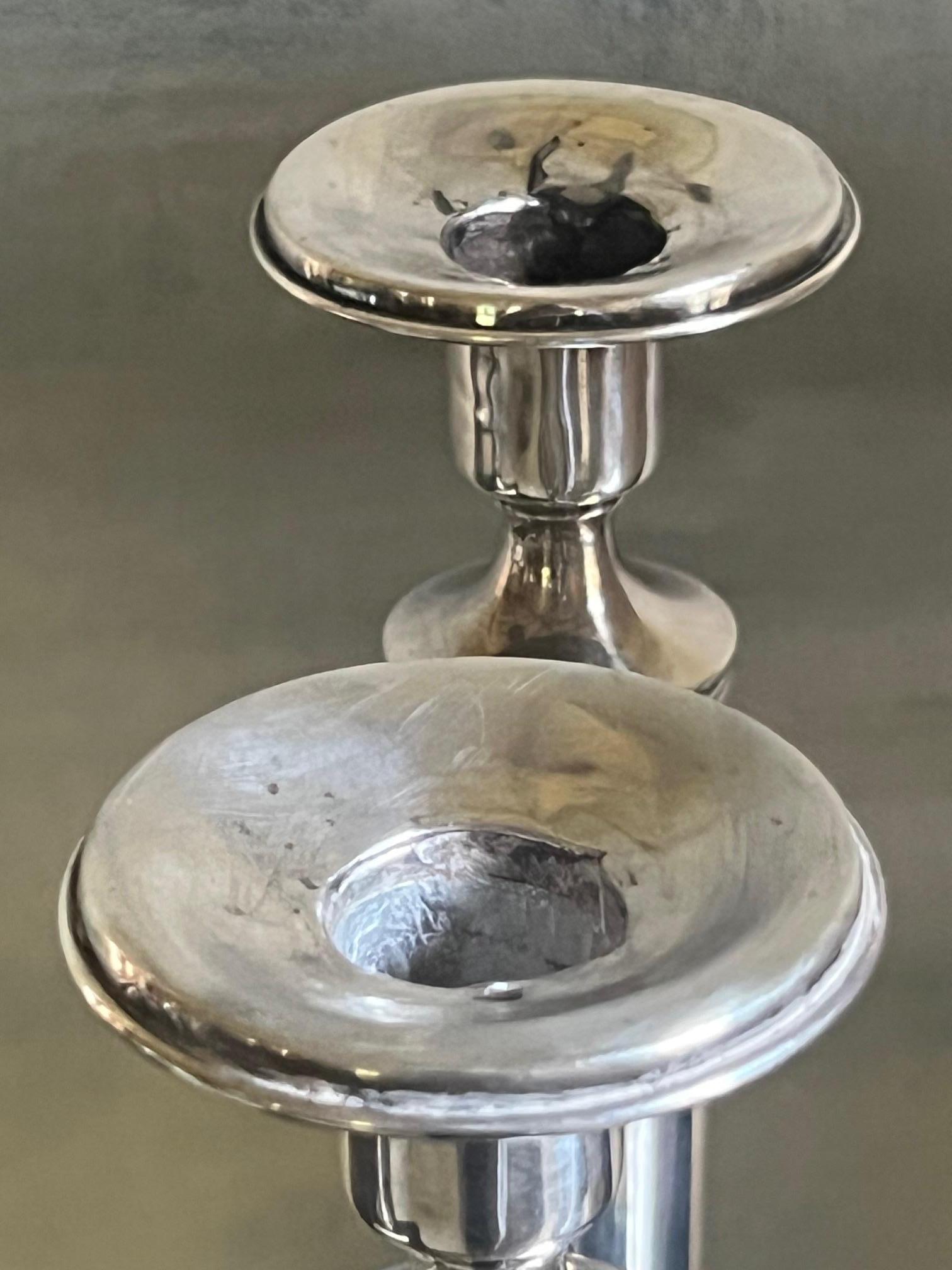 Antique Sterling Silver Candlesticks, Set of 2 6