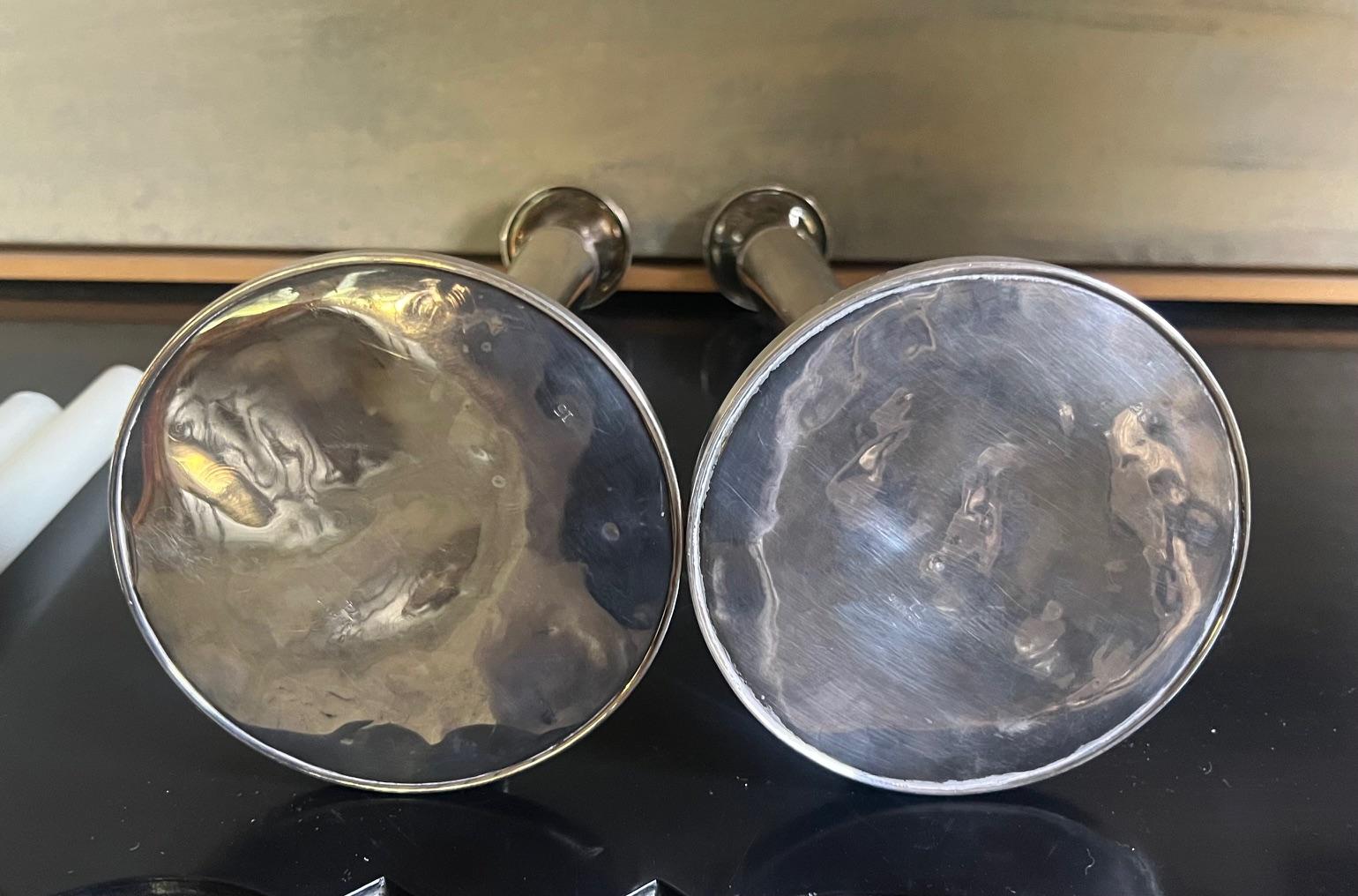 Antique Sterling Silver Candlesticks, Set of 2 8